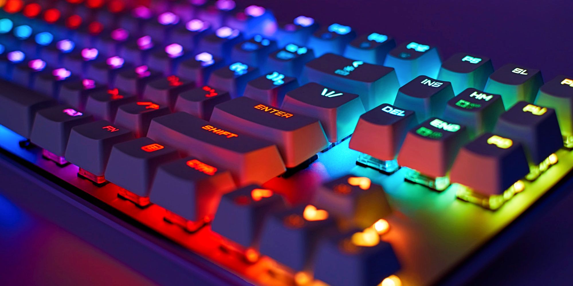 Picture of an RGB mechanical keyboard.