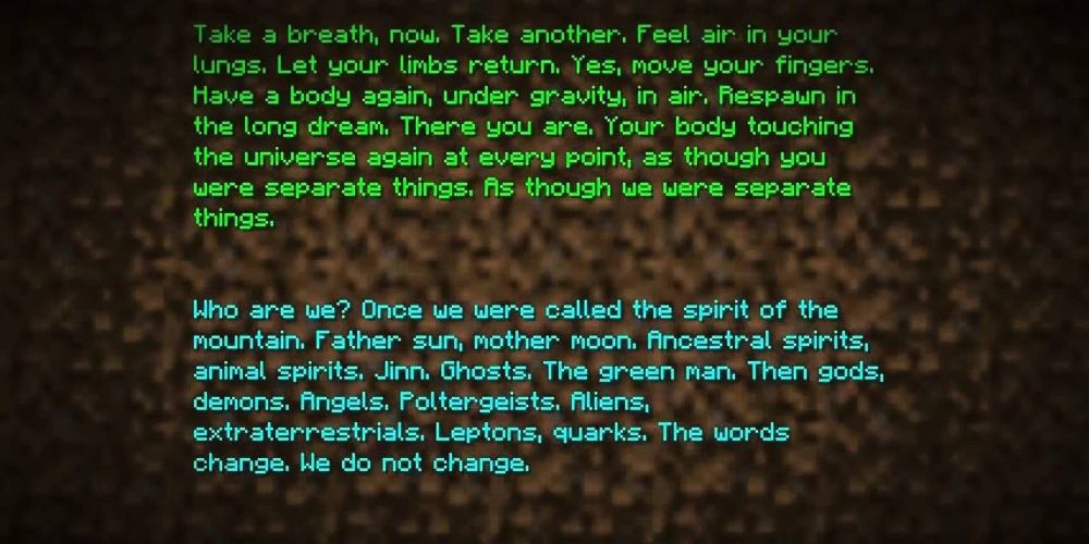 The End poem from Minecraft