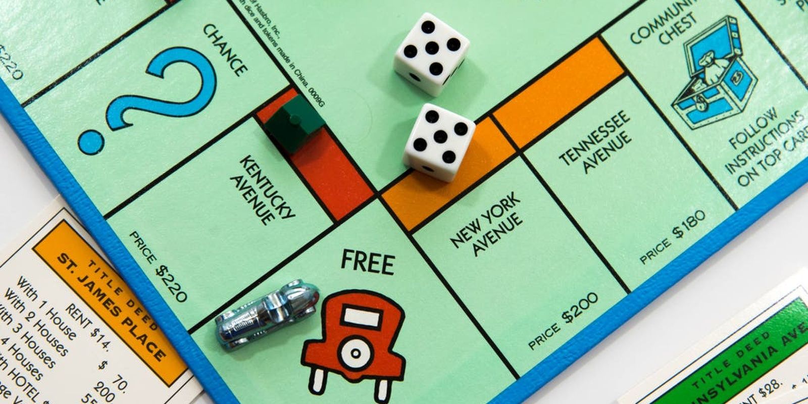 Monopoly Board Game Being Played