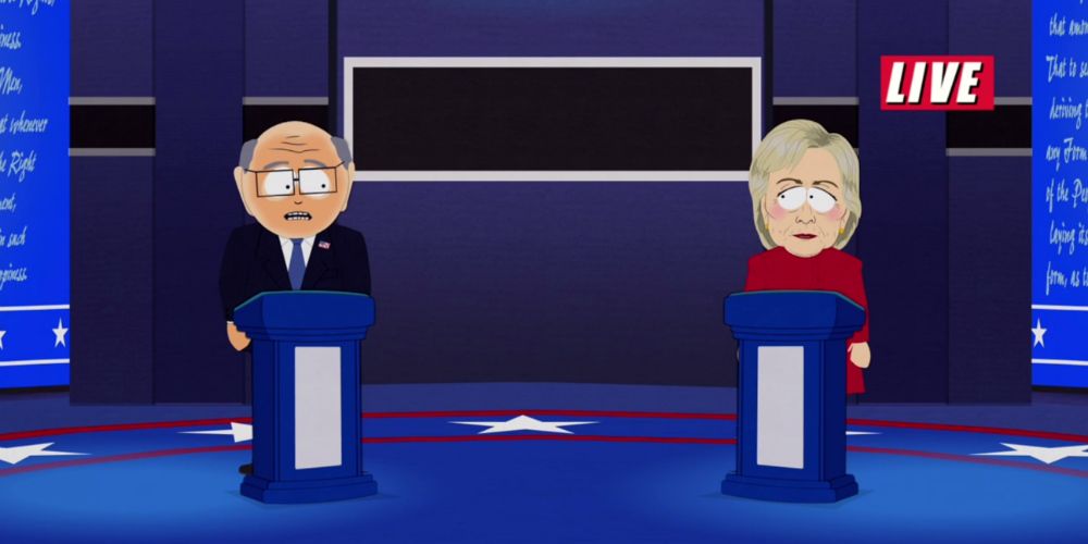 Mr. Garrison debates Hillary Clinton in South Park