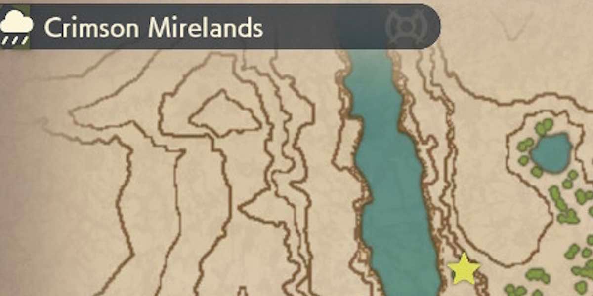 Pokémon Legends: Arceus Crimson Mirelands wisp 18 map location.