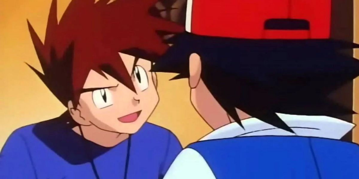 Gary taunting Ash in Pokémon.