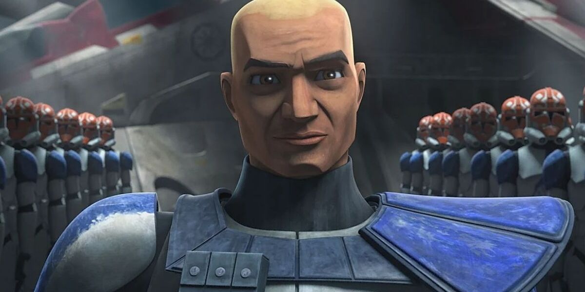 Star Wars' Captain Rex leading a squad of troopers