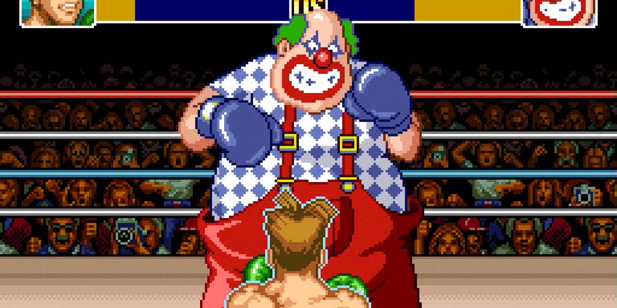SNES Super Nintendo Super Punch-Out Clown Fight