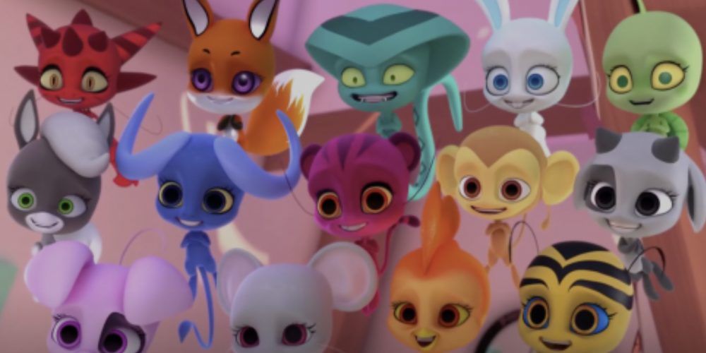 The Kwamis gather in a group in Miraculous Ladybug