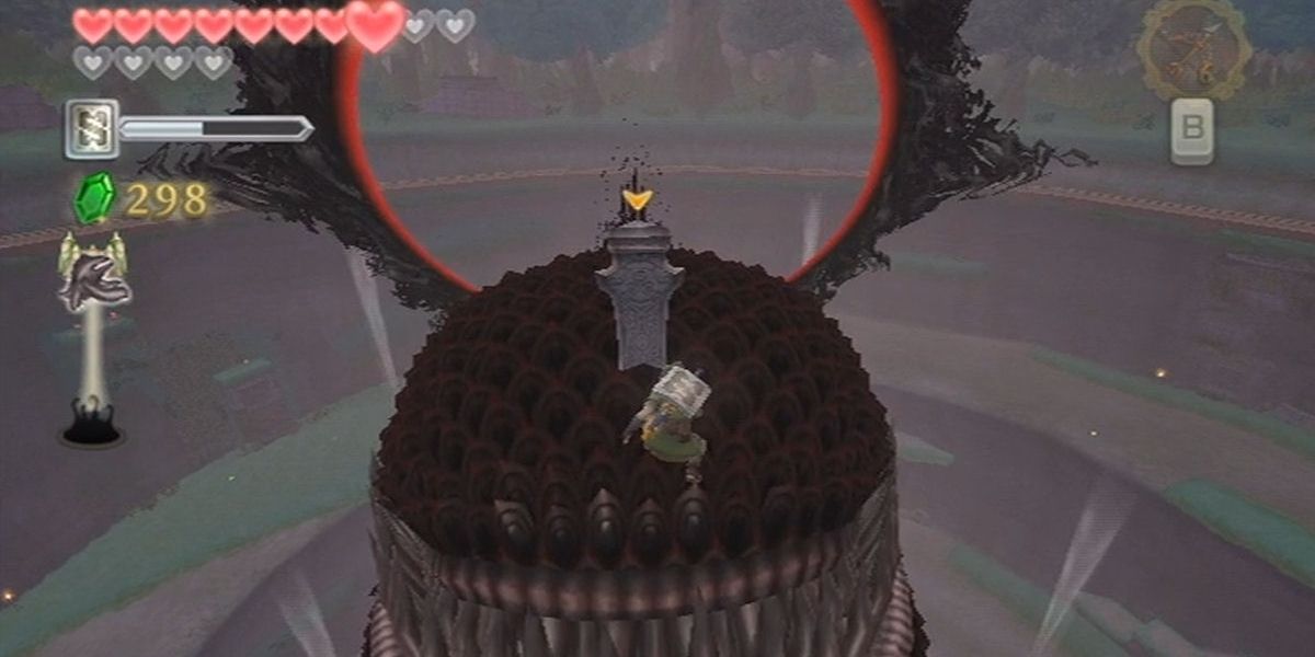 Link on top of The Imprisoned in The Legend of Zelda: Skyward Sword