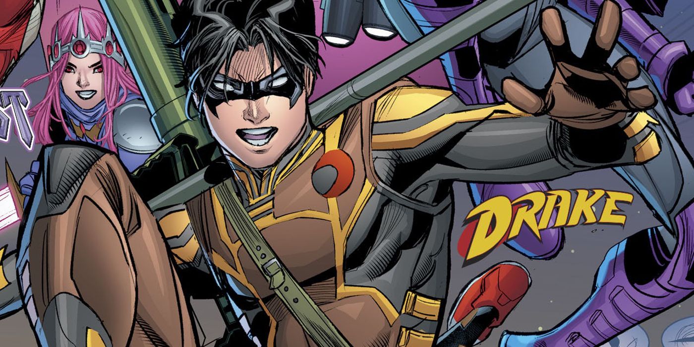Tim Drake in his Drake costume from Young Justice