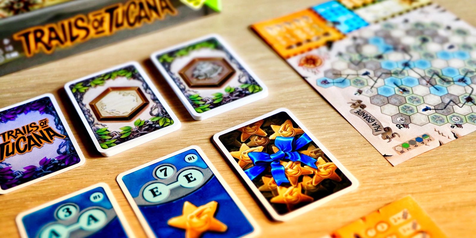 Trails Of Tucana Board Game Components On Table Being Played