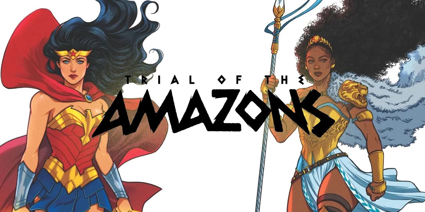 Trial of the amazons header featuring diana and nubia