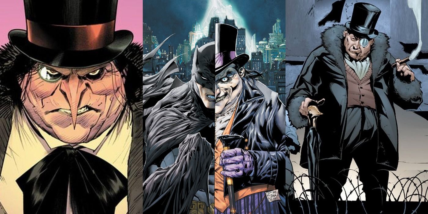 Worst Things Penguin Has Done To Gotham Split Featured Penguin Glaring, Penguin vs Batman, Penguin smoking a cigar
