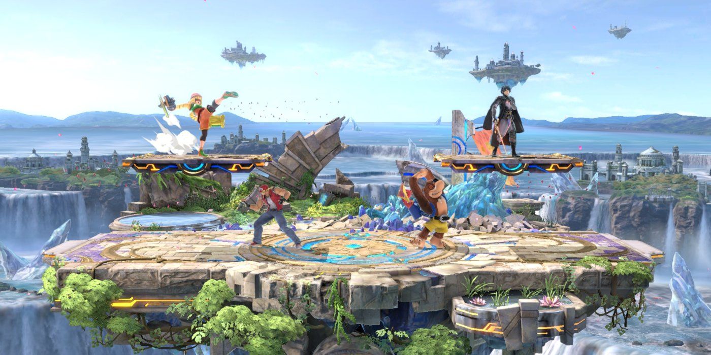 Battlefield stage from Super Smash Bros Ultimate.
