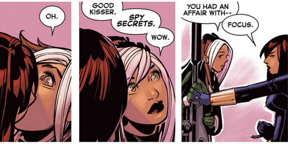 black widow kisses rogue to transfer her her abilities