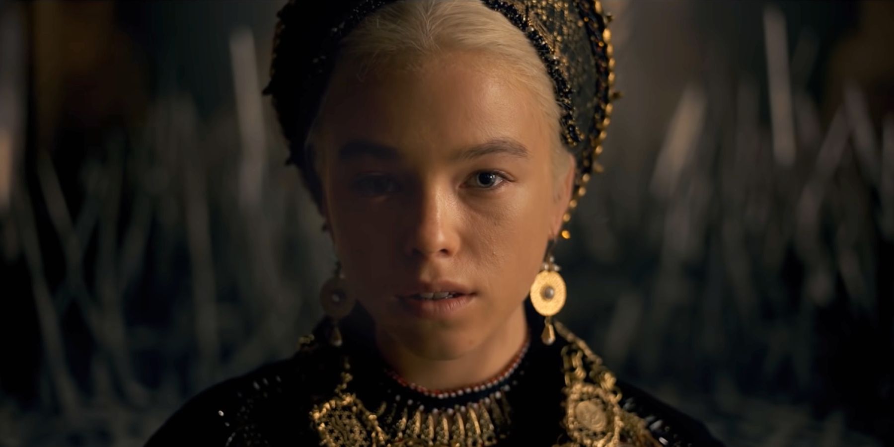 A screenshot of Emma D'Arcy in the upcoming series House of the Dragon. 