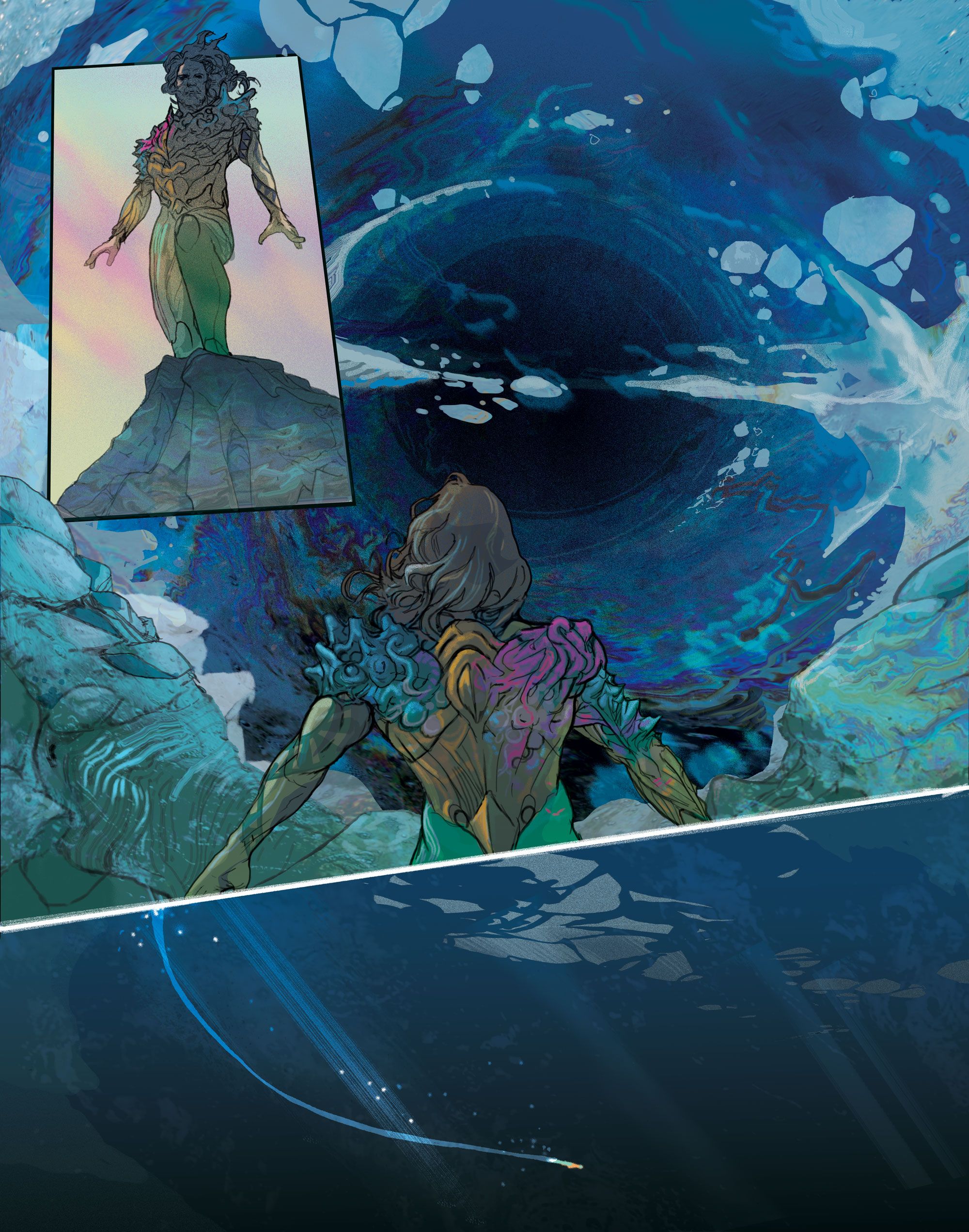 Art for Aquaman: Andromeda, a DC Black Label series by Ram V. and Christian Ward.