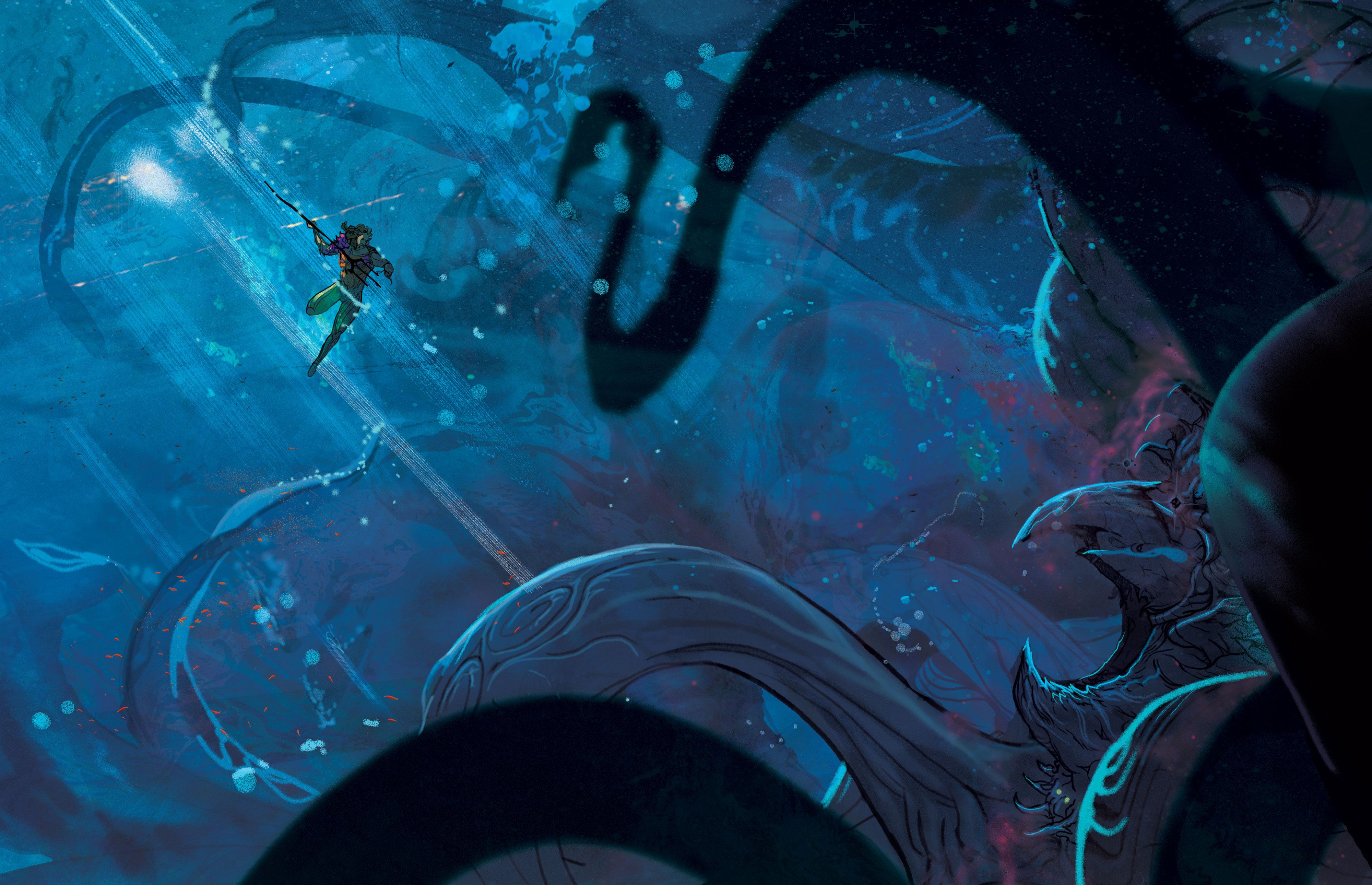 Art for Aquaman: Andromeda, a DC Black Label series by Ram V. and Christian Ward.