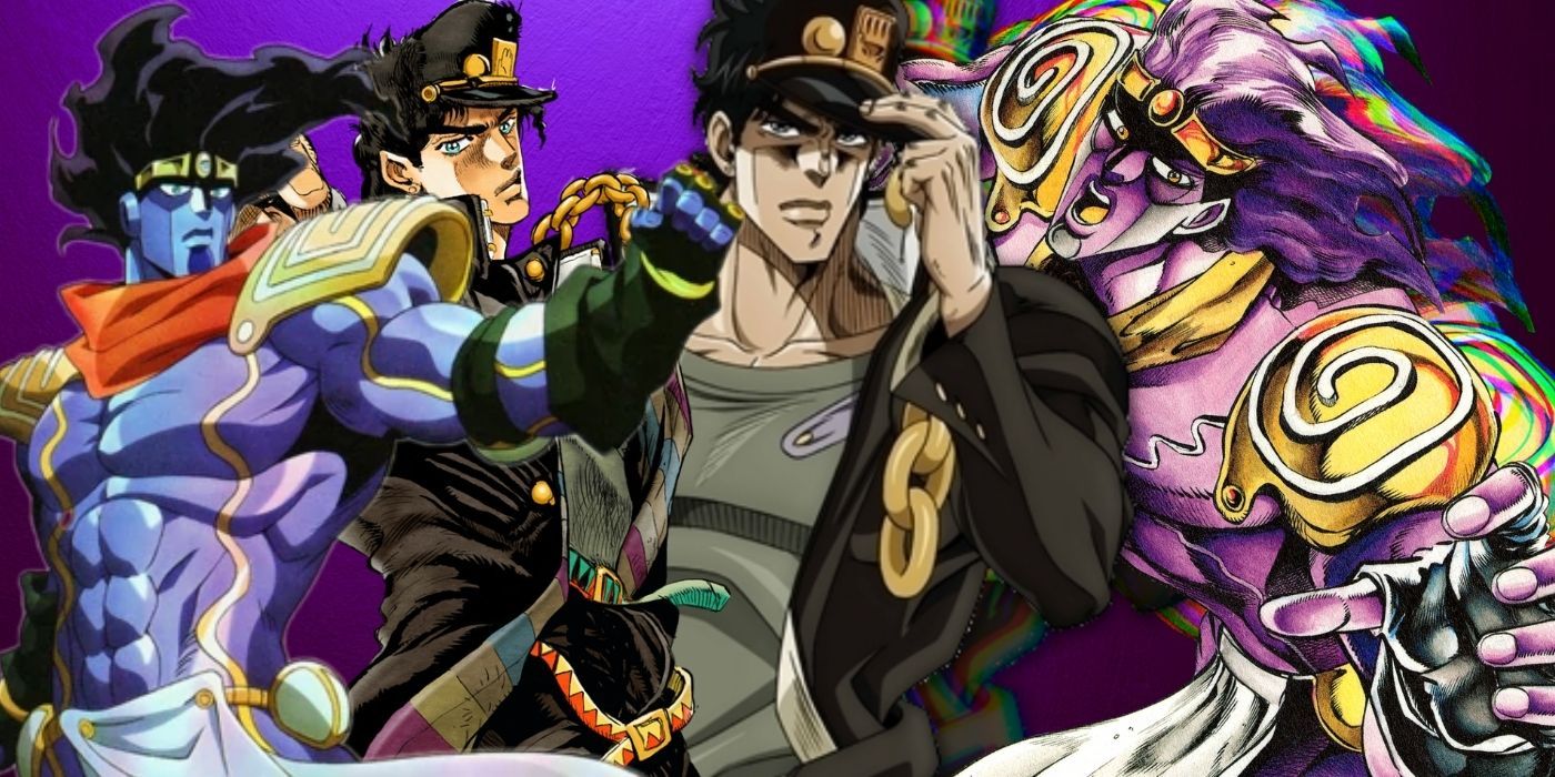 Can anybody merge these two pics together with Star Platinum being behind  Jotaro ? Thanks in advance. :) : r/StardustCrusaders