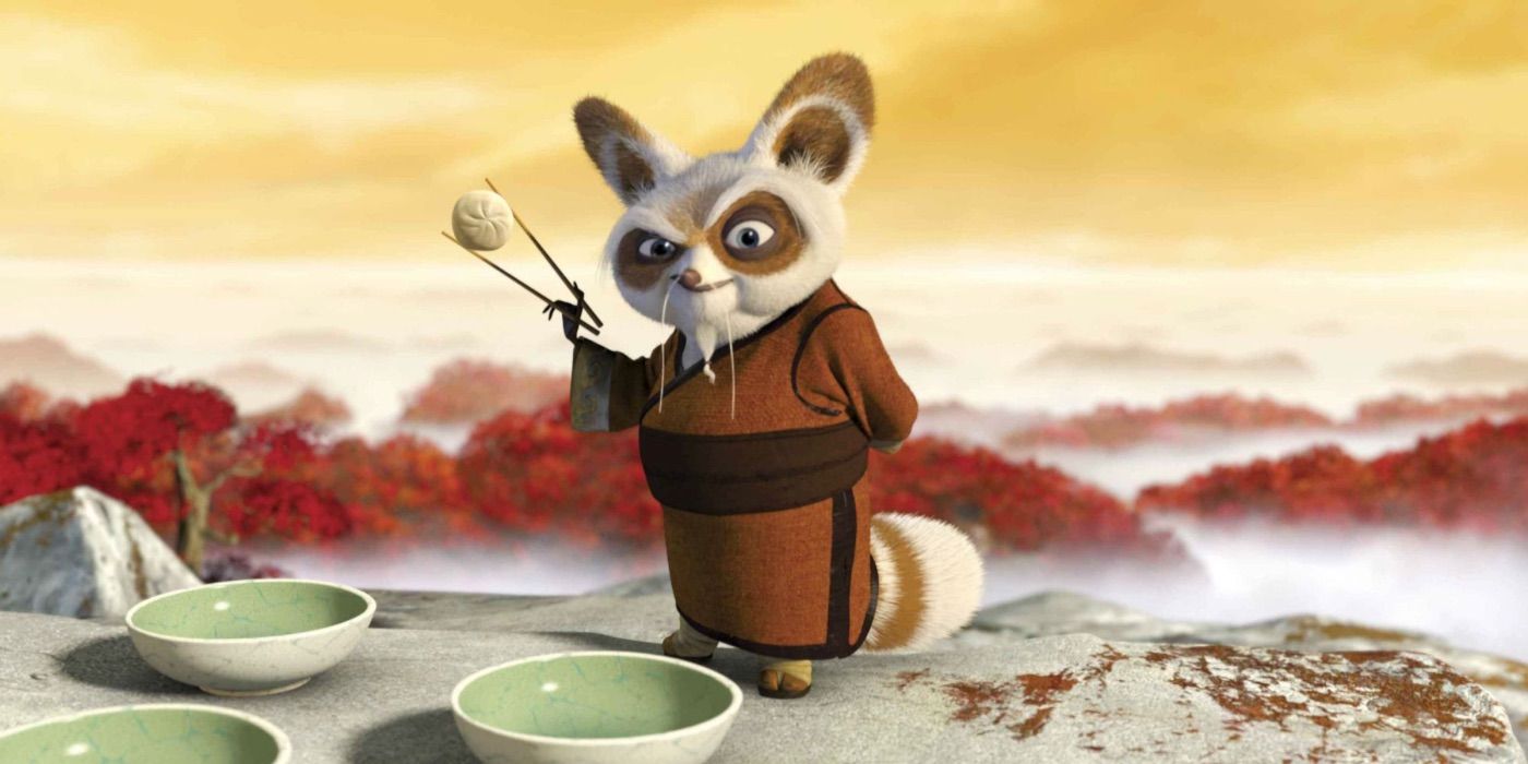Master Shifu from Kung Fu Panda on a mountain.