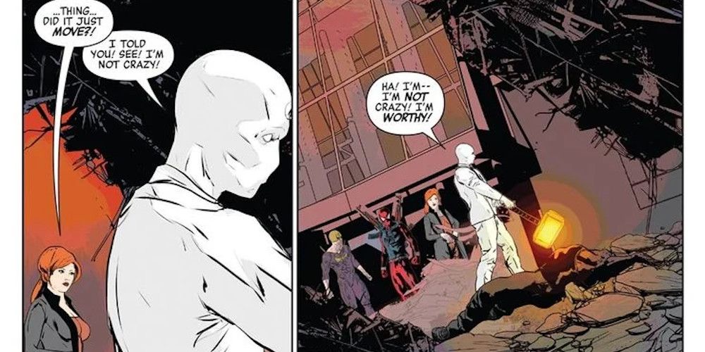 moon knight lifts the mjolnir during doctor strange damnation