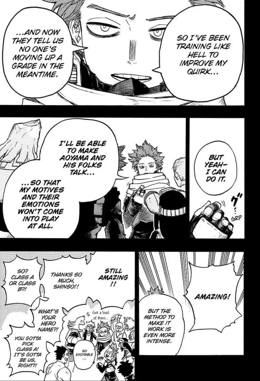 Shinso discussing his Quirk's growth