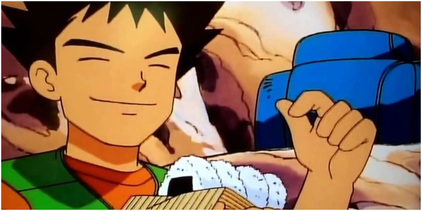 Pokemon Brock Holding Onigiri