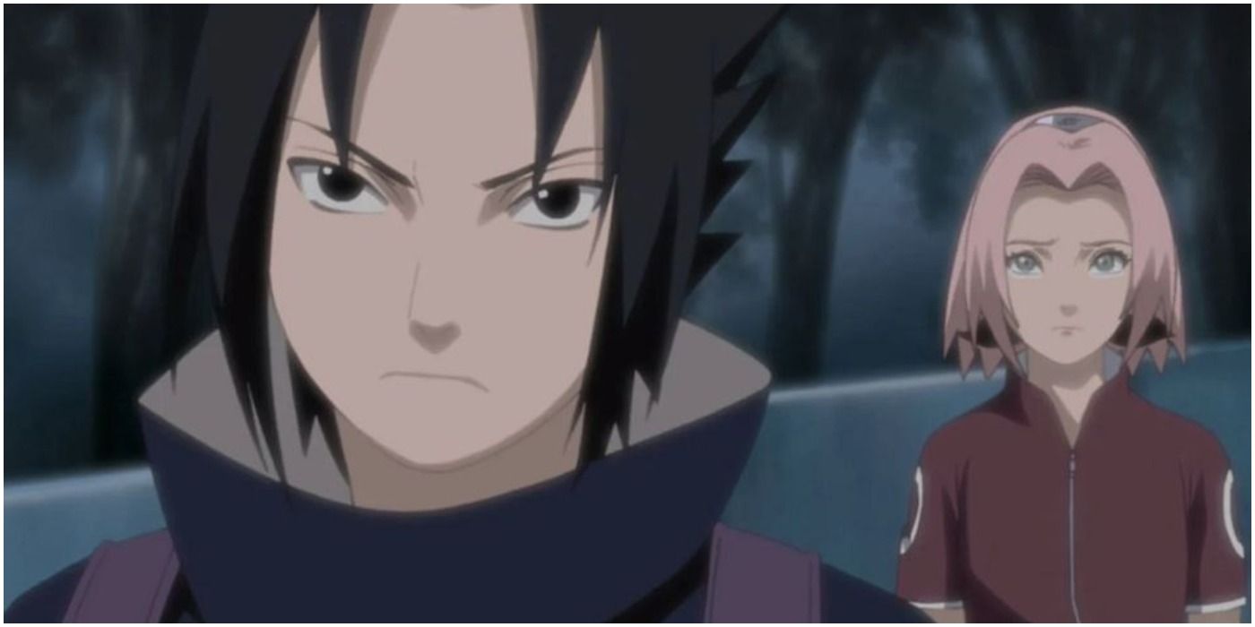 Sakura sees Sasuke leave Konoha in Naruto