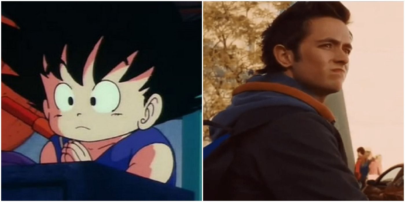Goku anime vs live action split image