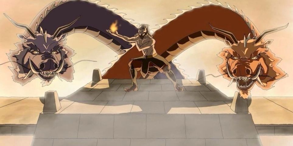 Iroh with the last two dragons