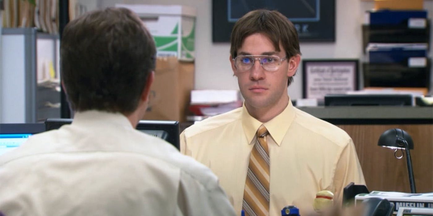 Jim impersonating Dwight on The Office