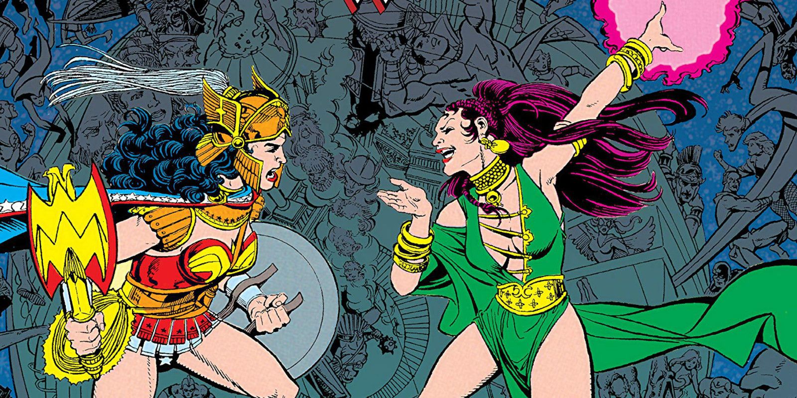 Wonder Woman and Circe battle