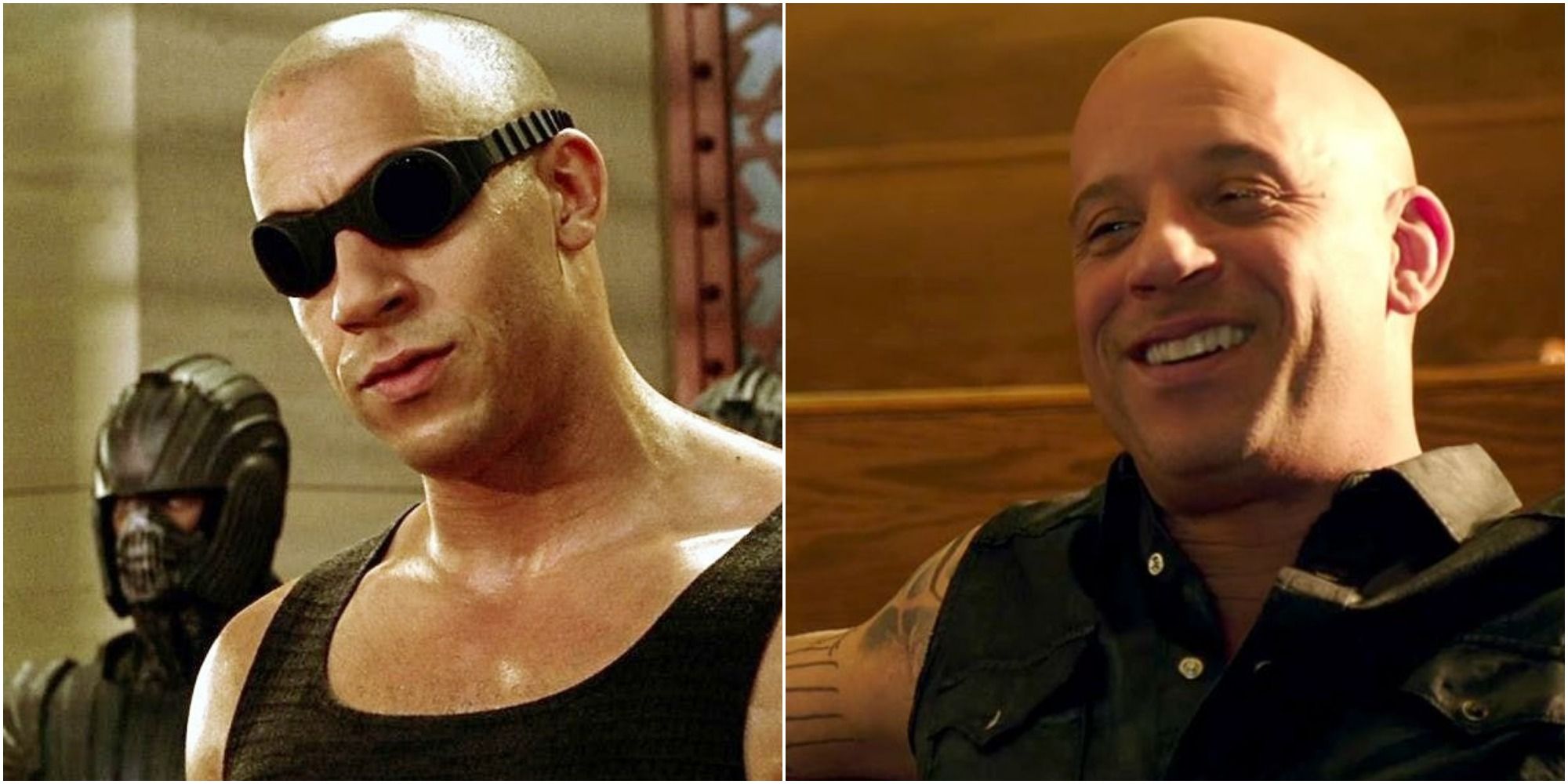 Vin Diesel as Riddick and Xander Cage in xXx
