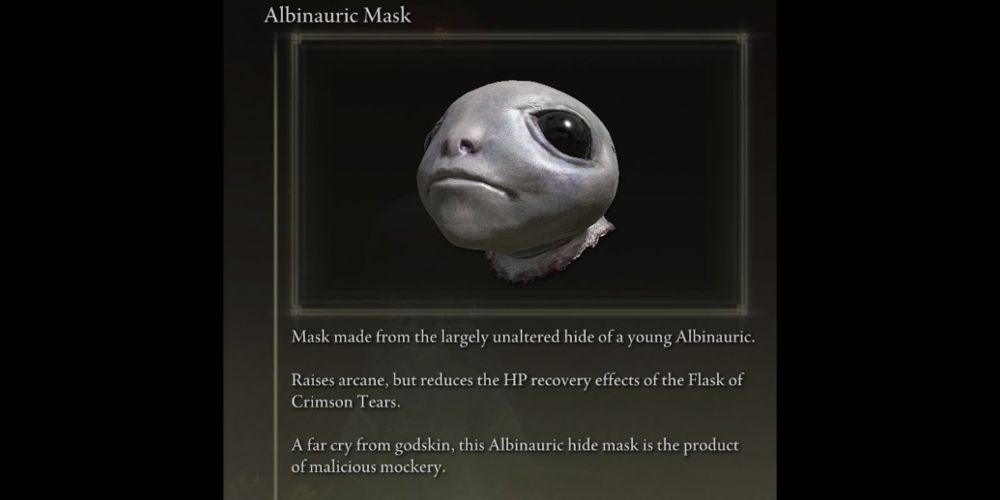 The Albinauric Mask item from Elden Ring