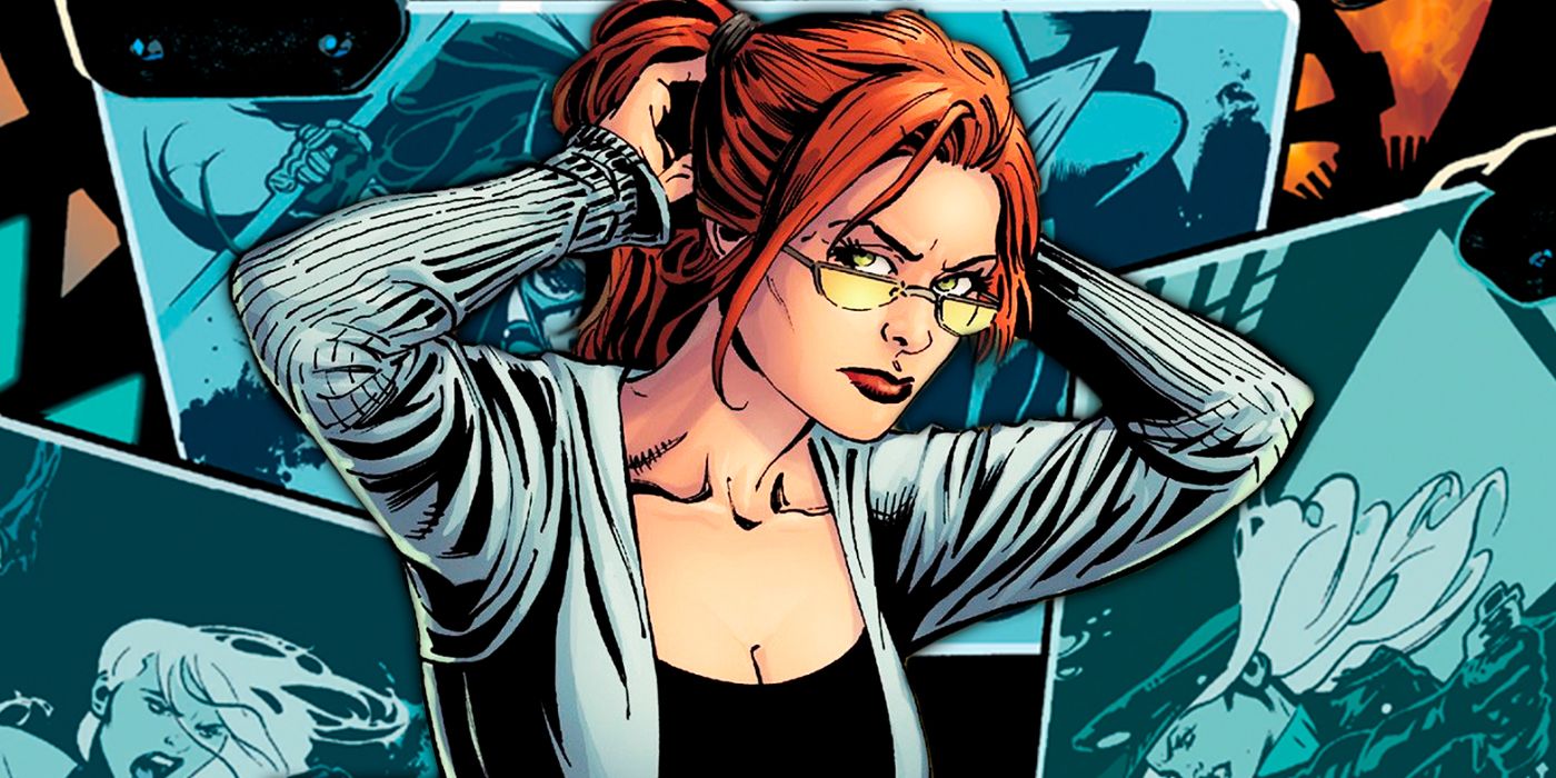 Barbara Gordon as oracle tying back her hair in DC Comics