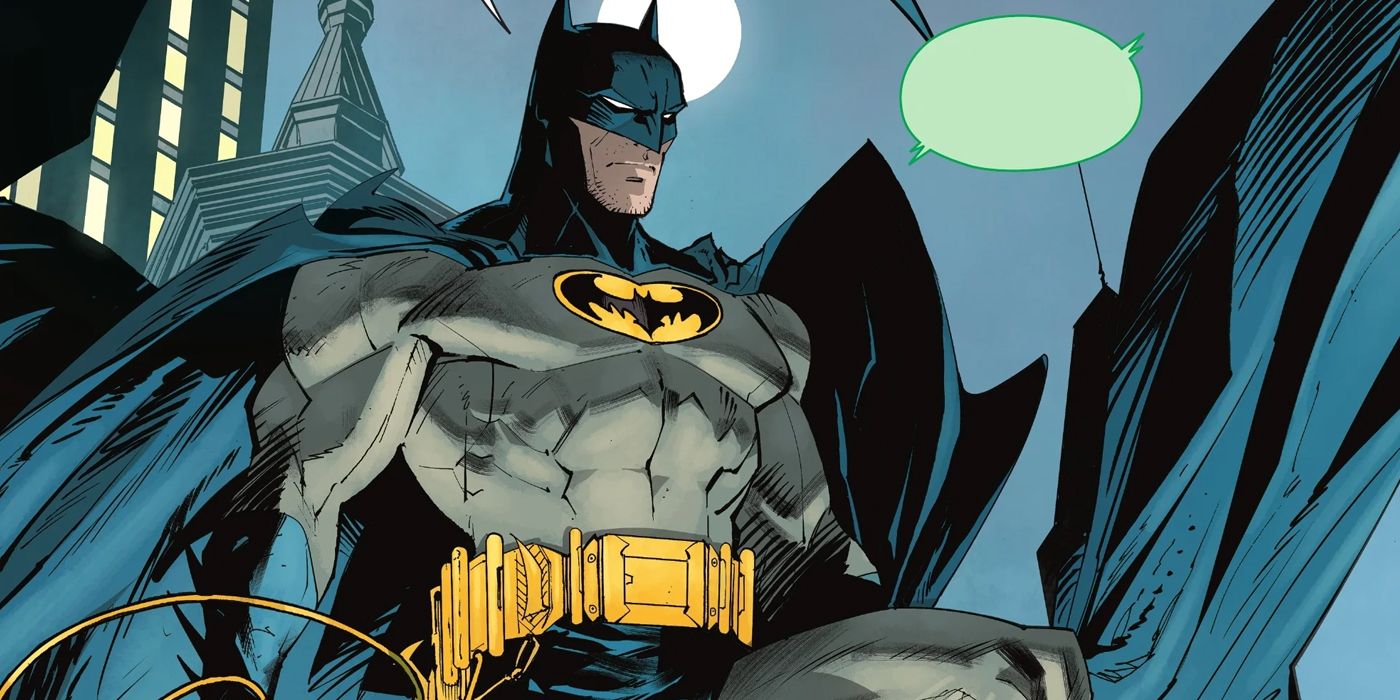 Batman in his classic blue and gray costume
