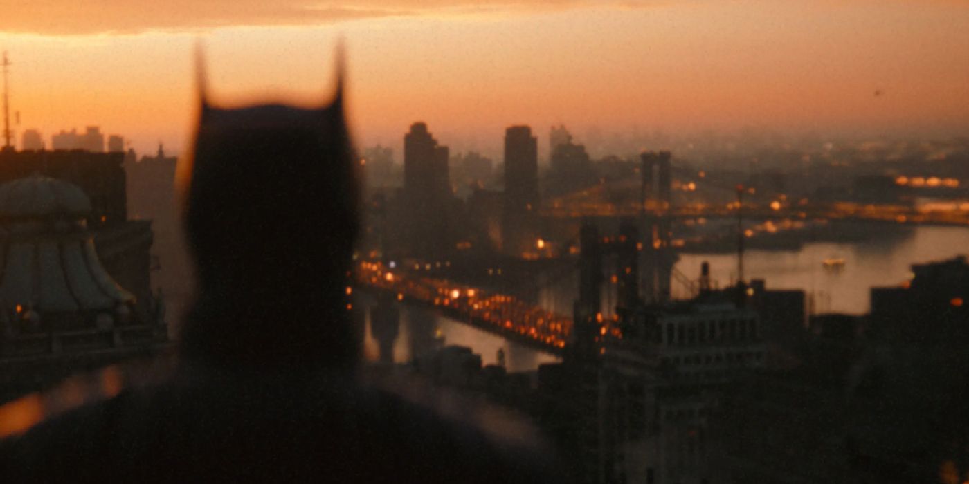 Batman looking over Gotham City