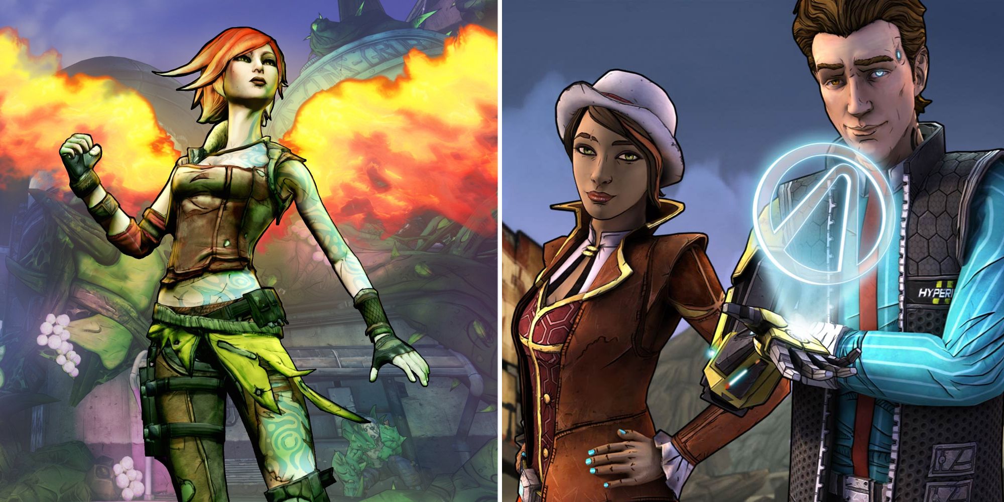 Lilith from Borderlands 2 and Fiona and Rhys from Tales from the Borderlands
