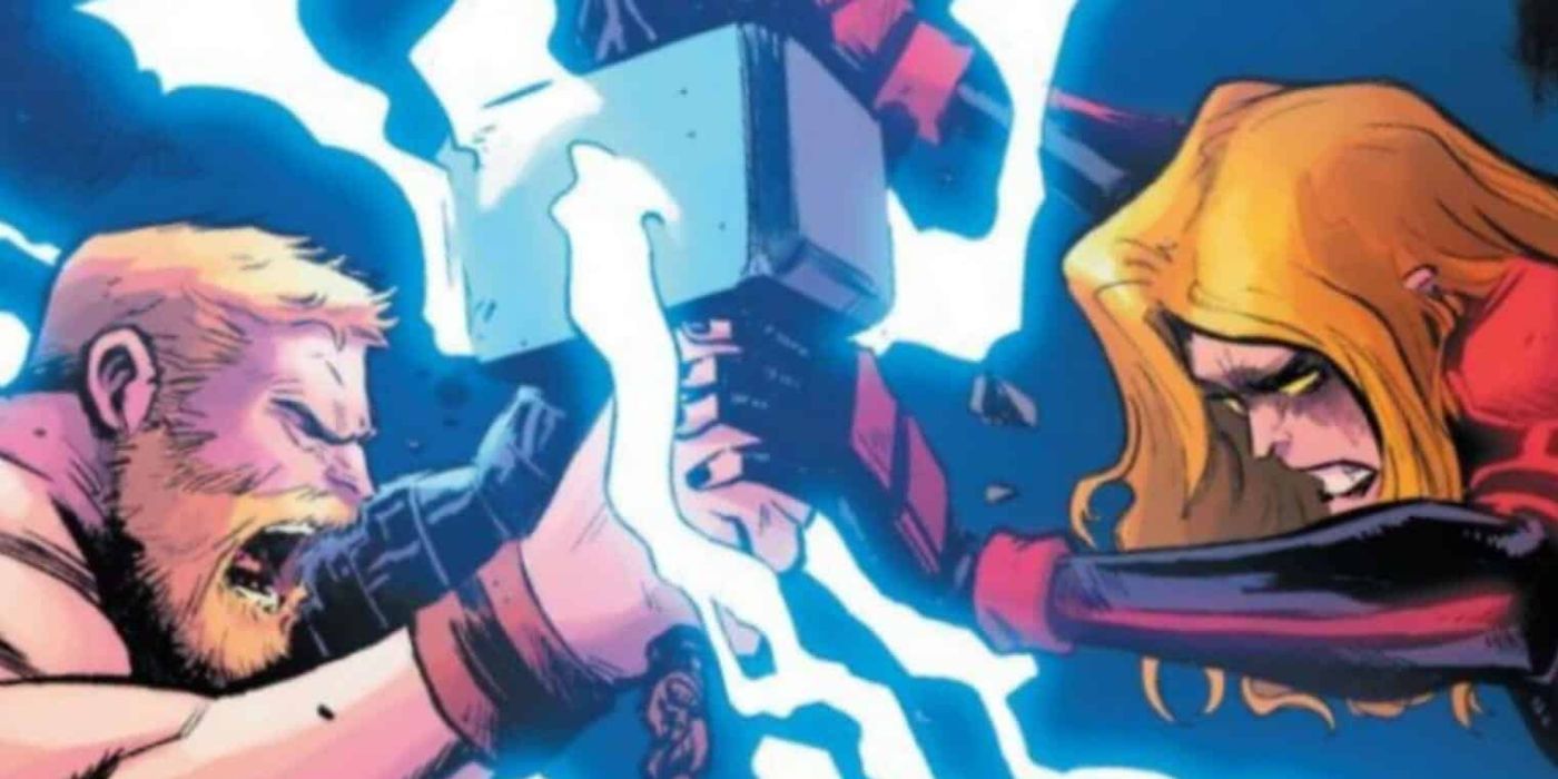 Captain Marvel vs Thor and Mjolnir
