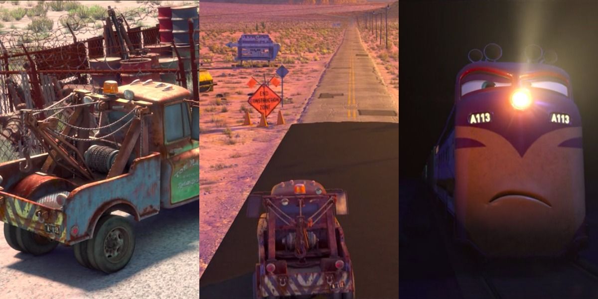 Disney Pixar Cars, A113 on Mater and Trev Diesel