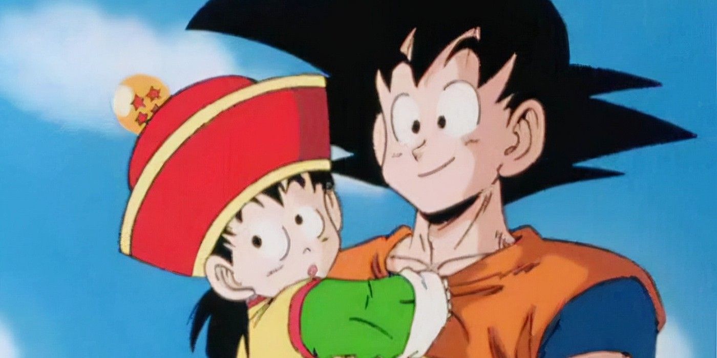 Goku introduces Gohan to his friends in Dragon Ball Z.