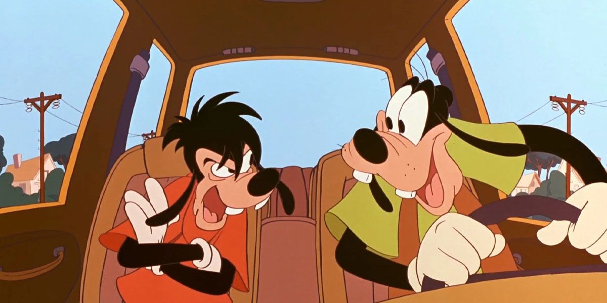 Goofy and Max sing in the car