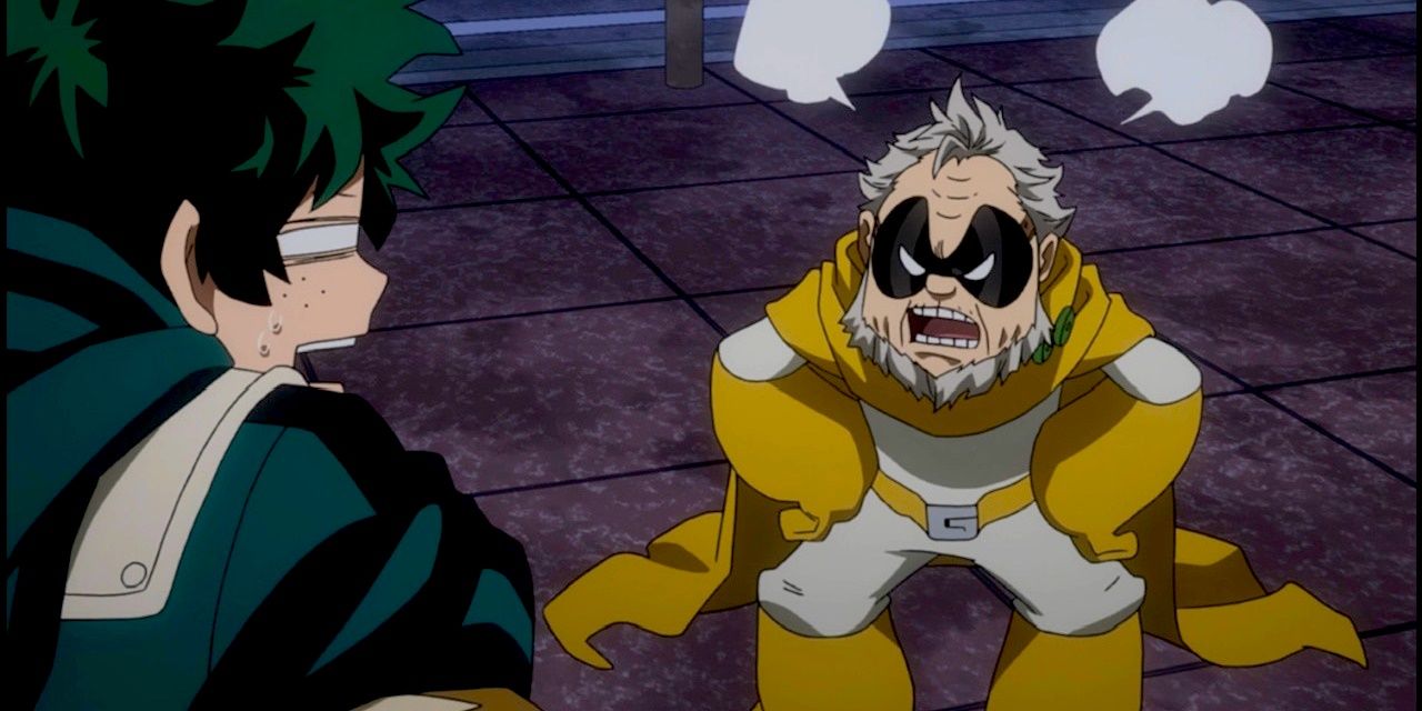 Gran Torino scolds Deku after the battle with Stain
