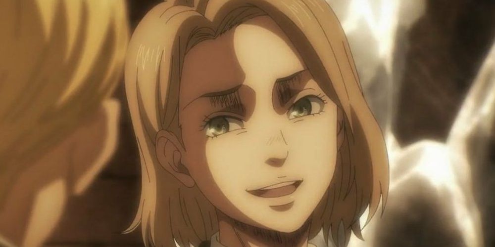 Hitch from Attack On Titan smiling.