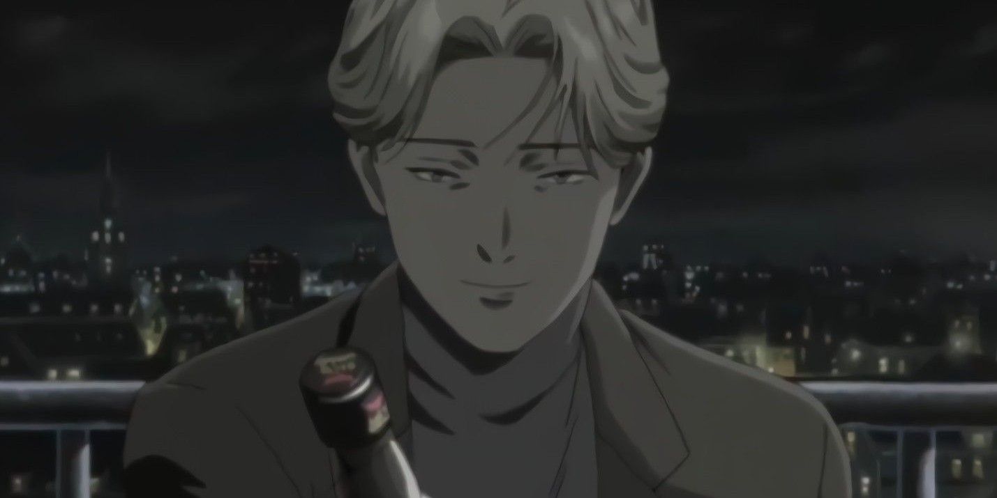 Johan Liebert from Monster offers a bottle