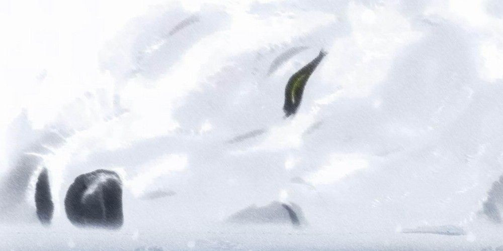Kiba deitado de bruços em Wolf's Rain