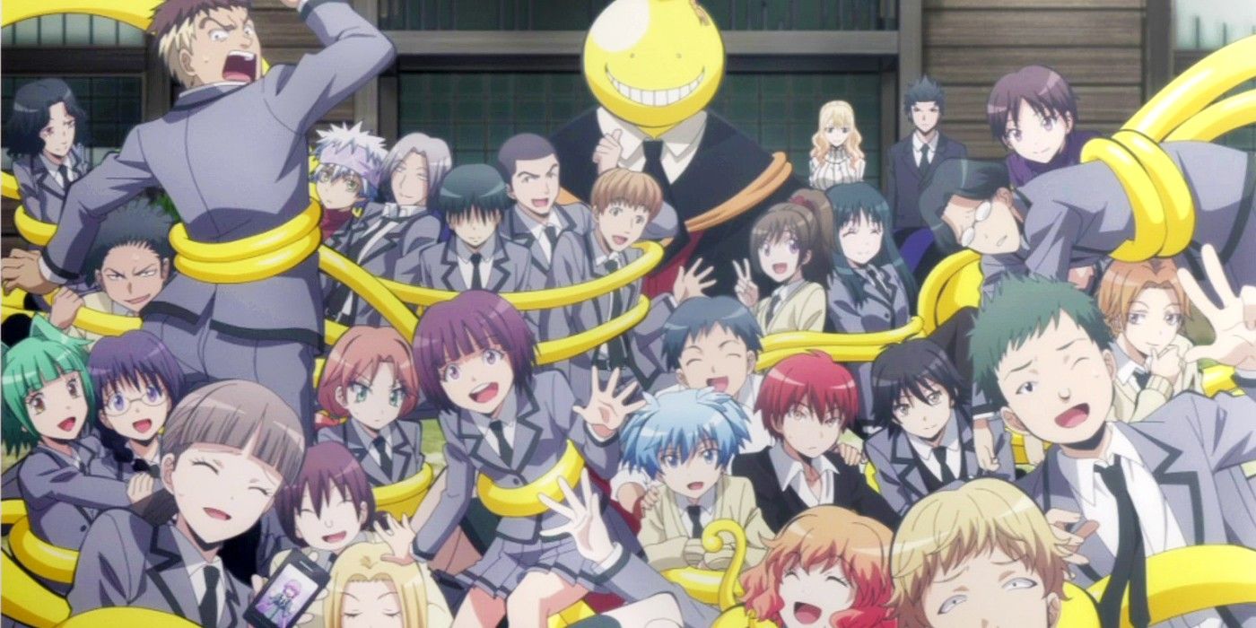 Korosensei and his students in Assassination Classroom.