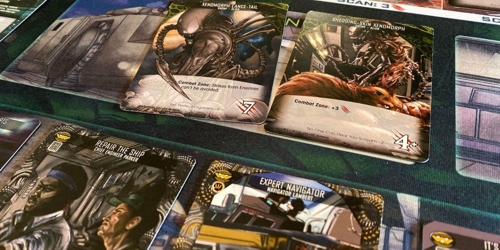 Legendary Encounters Alien Deck-Building Game Being Played On The Table