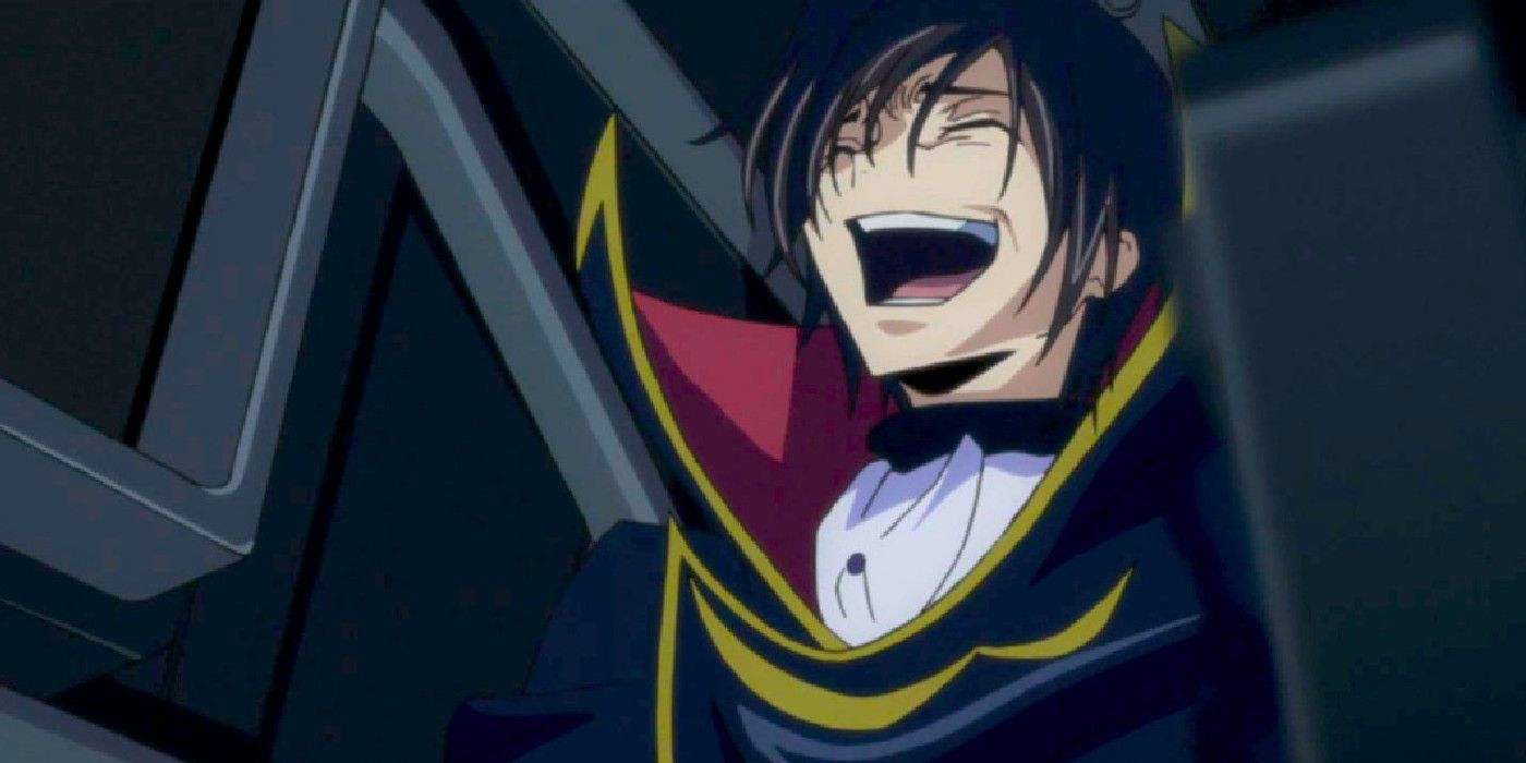 Lelouch laughs to himself in Code Geass: Lelouch Of The Resurrection.