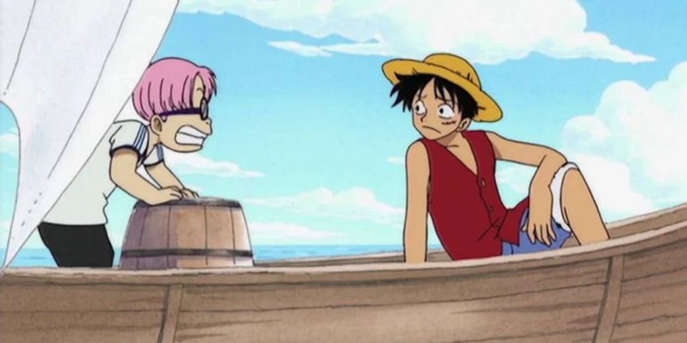 Luffy and Koby on a Stowaway Boat