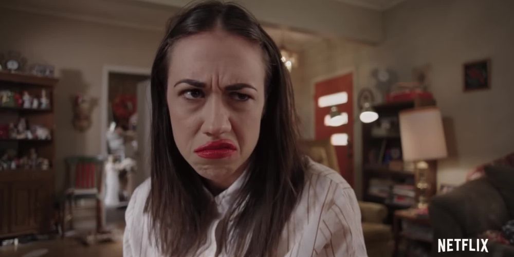 Colleen scowls at the camera in Haters Back Off from Netflix