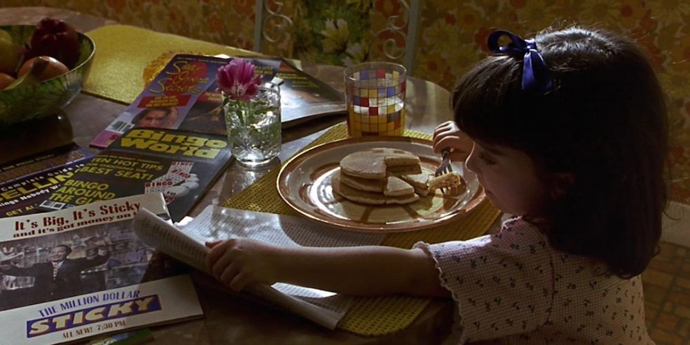Matilda eating pancakes