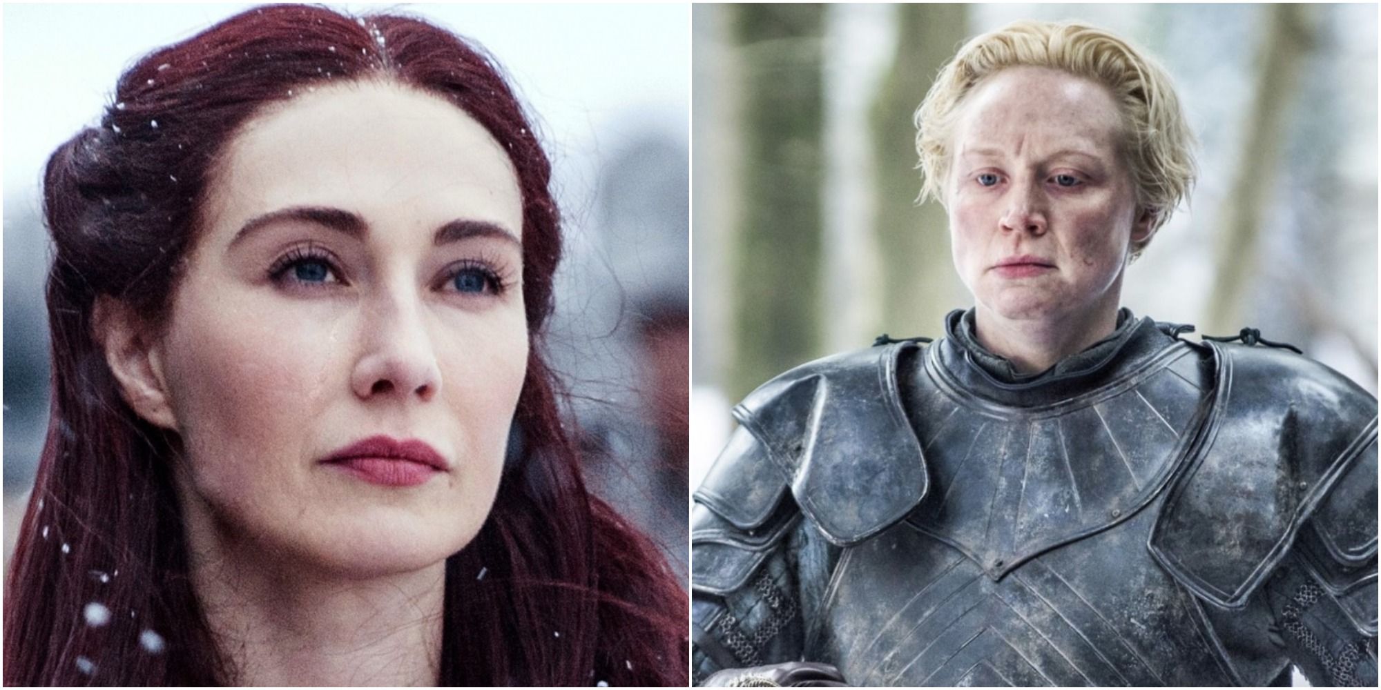 Melisandre and Brienne in Game of Thrones